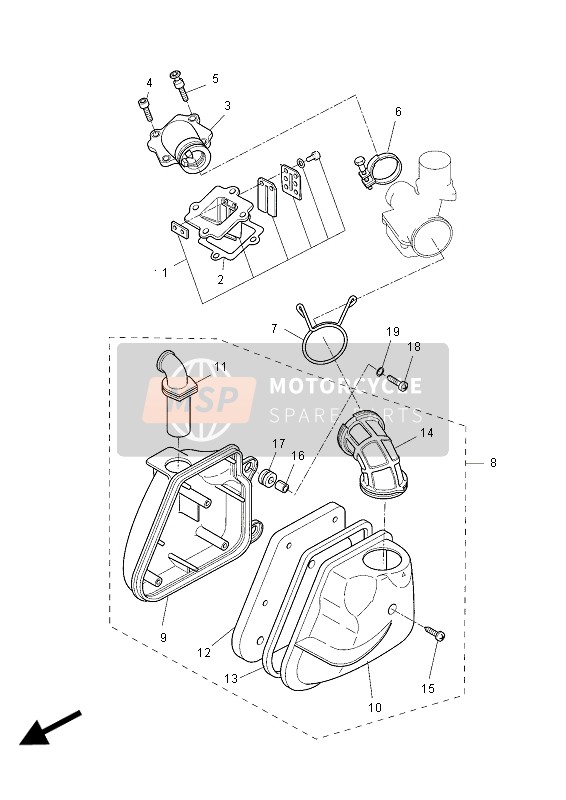 Yamaha YQ50 AEROX 2012 Intake for a 2012 Yamaha YQ50 AEROX